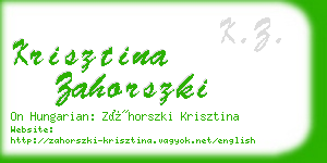 krisztina zahorszki business card